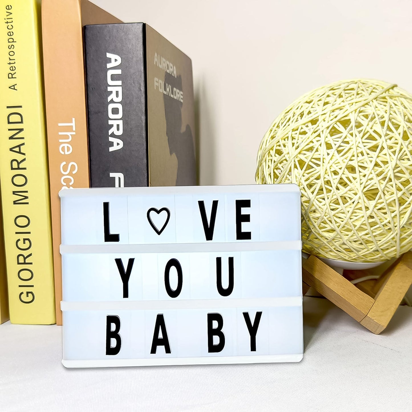 Black Mini A6 Magnetic Cinematic Light Box with 82 Characters and 10 Emojis (1 Set)