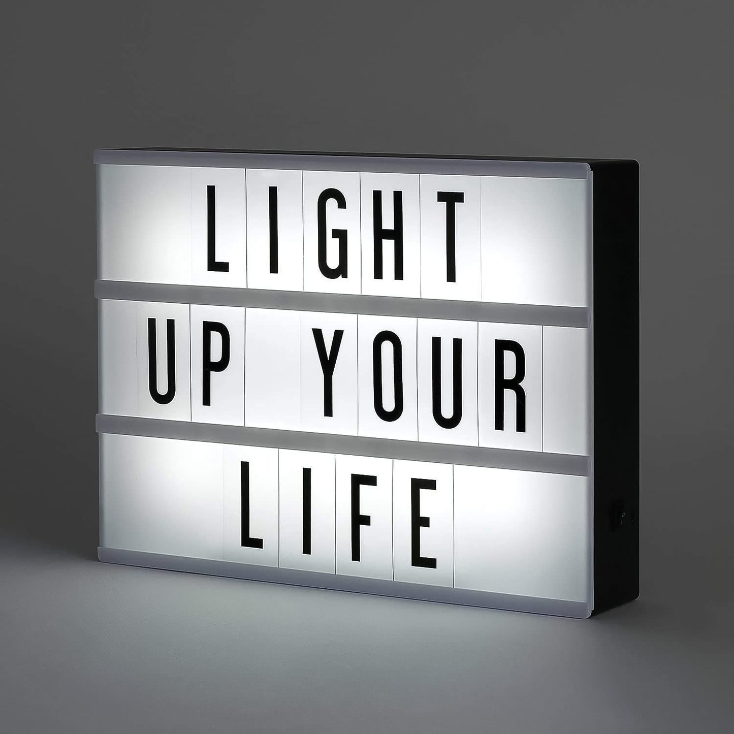 Black Mini A6 Magnetic Cinematic Light Box with 82 Characters and 10 Emojis (1 Set)