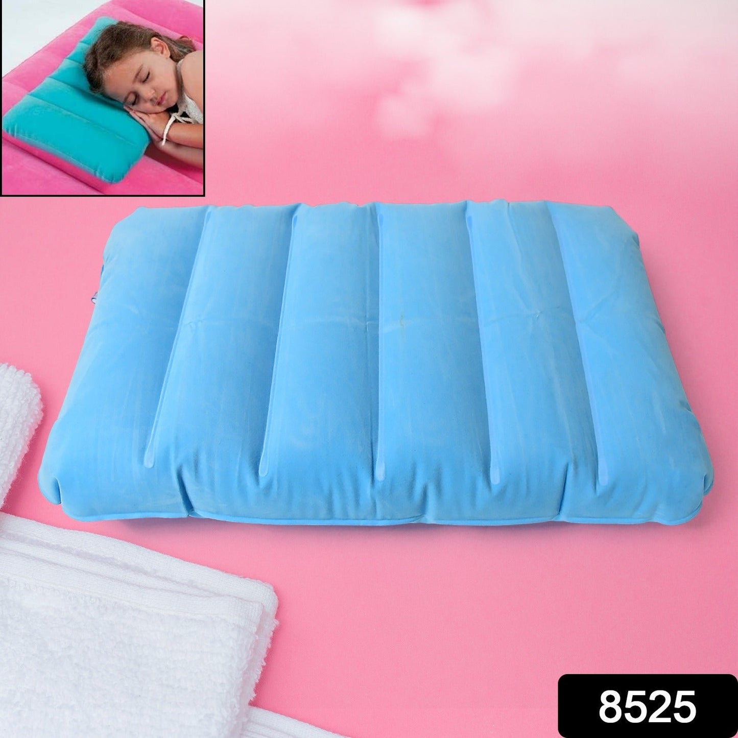 Inflatable Camping Pillows, Travelling Air Pillow Soft Comfortable Air Inflatable Travel Pillow (48×30 Cm / 1 pc)