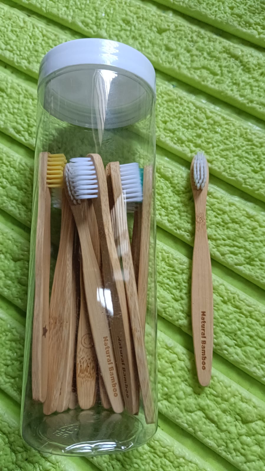 Bamboo Wooden Toothbrush Soft Toothbrush Wooden Child Bamboo Biodegradable Toothbrush, Manual Toothbrush for Adult, Kids (15 pcs set / With Round Box)
