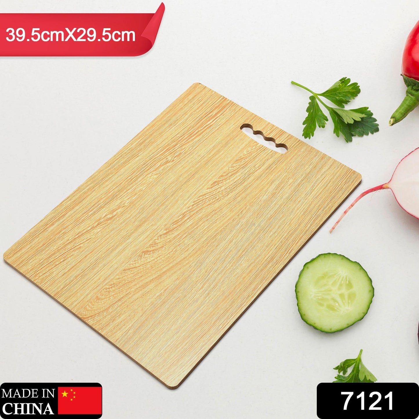 Wooden cutting board close-up