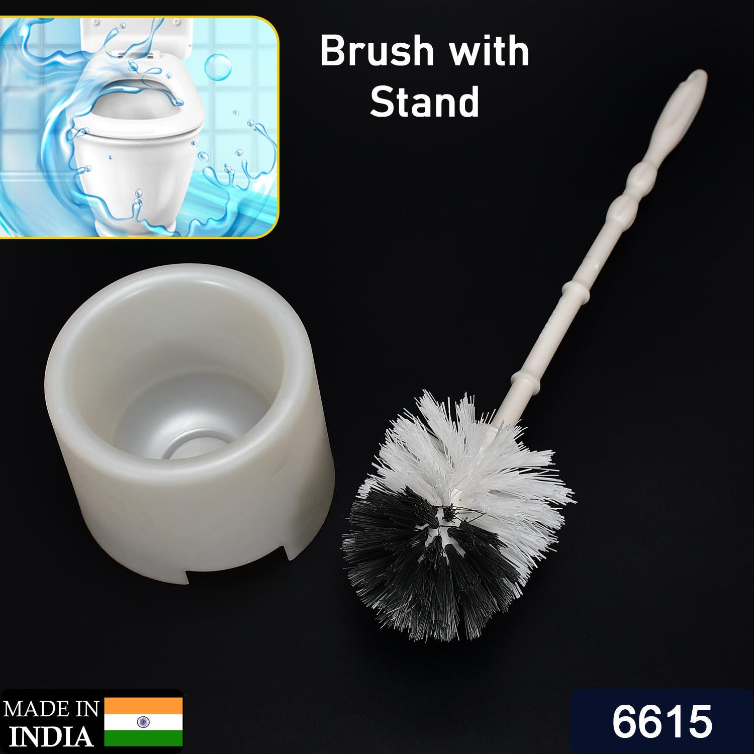 Toilet brush and holder set, potted style