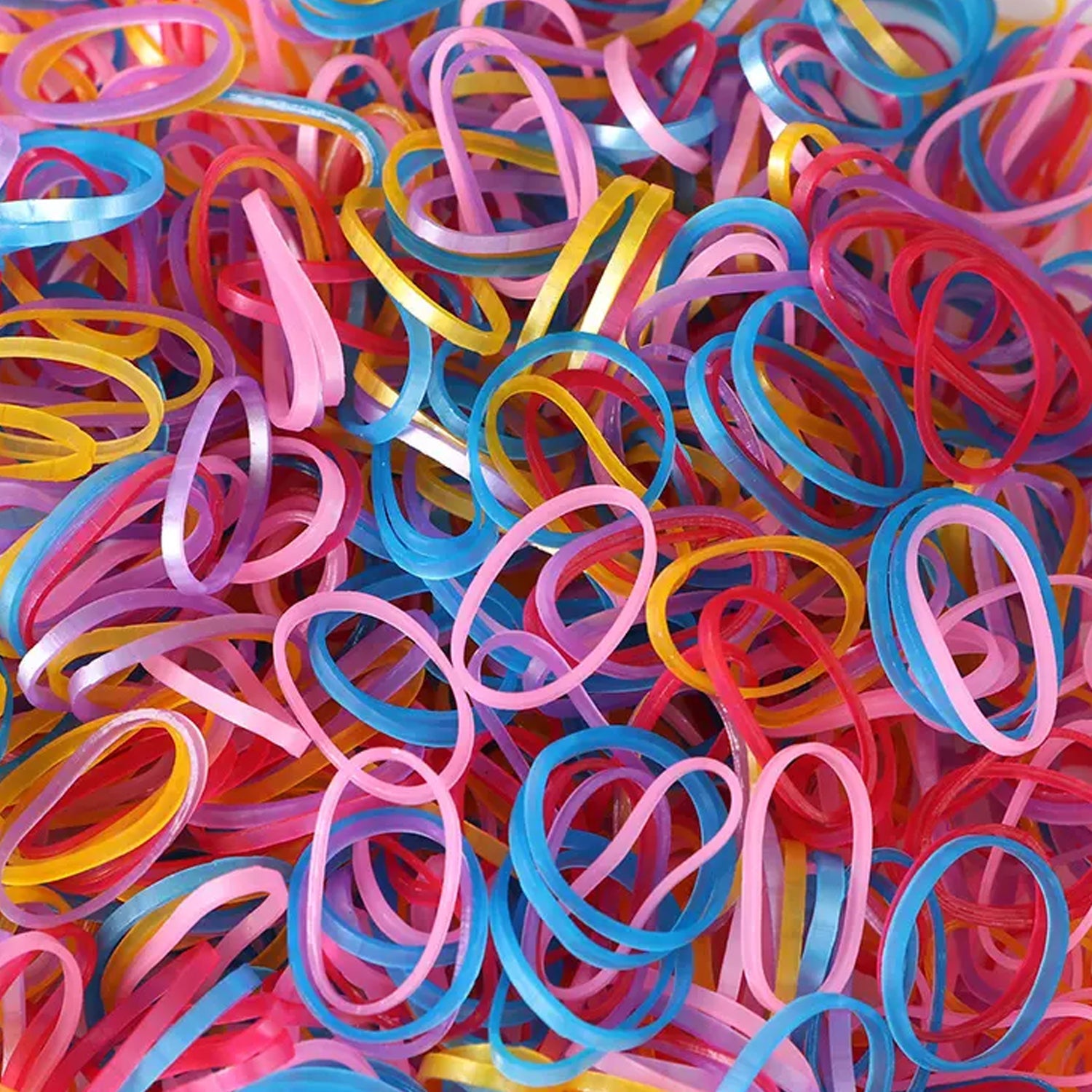 Flexible and reusable multicolor rubber bands for home