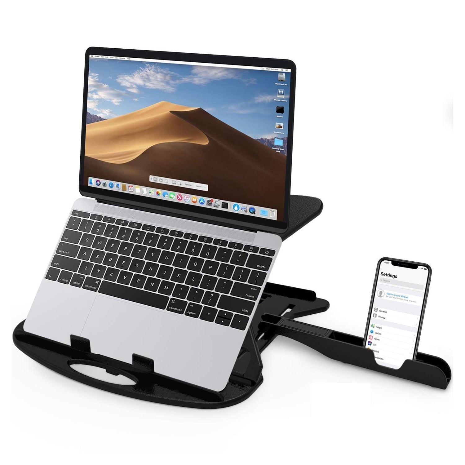 Adjustable laptop riser stand