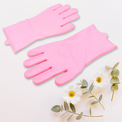 Dishwashing Gloves with Scrubber| Silicone Cleaning Reusable Scrub Gloves for Wash Dish Kitchen| Bathroom| Pet Grooming Wet and Dry Glove (1 Pair, 155Gm)