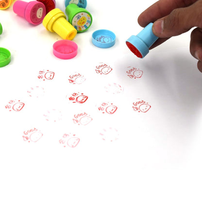 Round emoticon stamps set, ideal for kids' projects