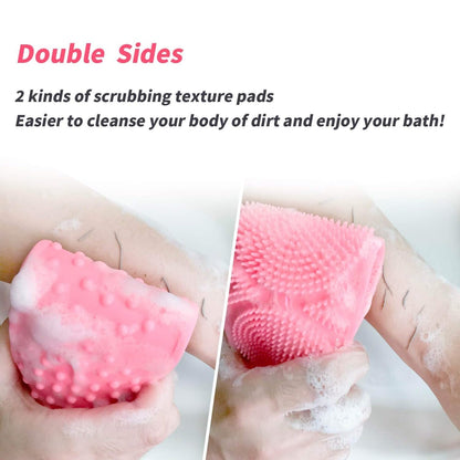 Silicone Body Back Scrubber Double Side Bathing Brush for Skin Deep Cleaning Massage, Dead Skin Removal (122 Gm | medium Size /1pc)