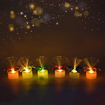 Fiber Optic Light, Mini Color Change LED Table Centerpieces, Light Up Candle - Pack of 12