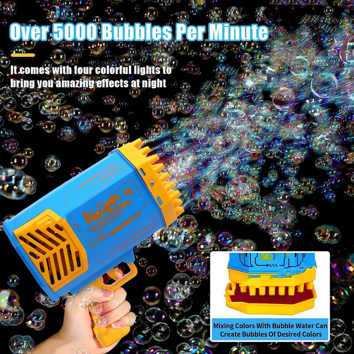 69 Holes Big Rechargeable Powerful Machine Bubble Gun Toys for Kids Adults, Bubble Makers, Big Rocket Boom Bubble Blower Best Gifts