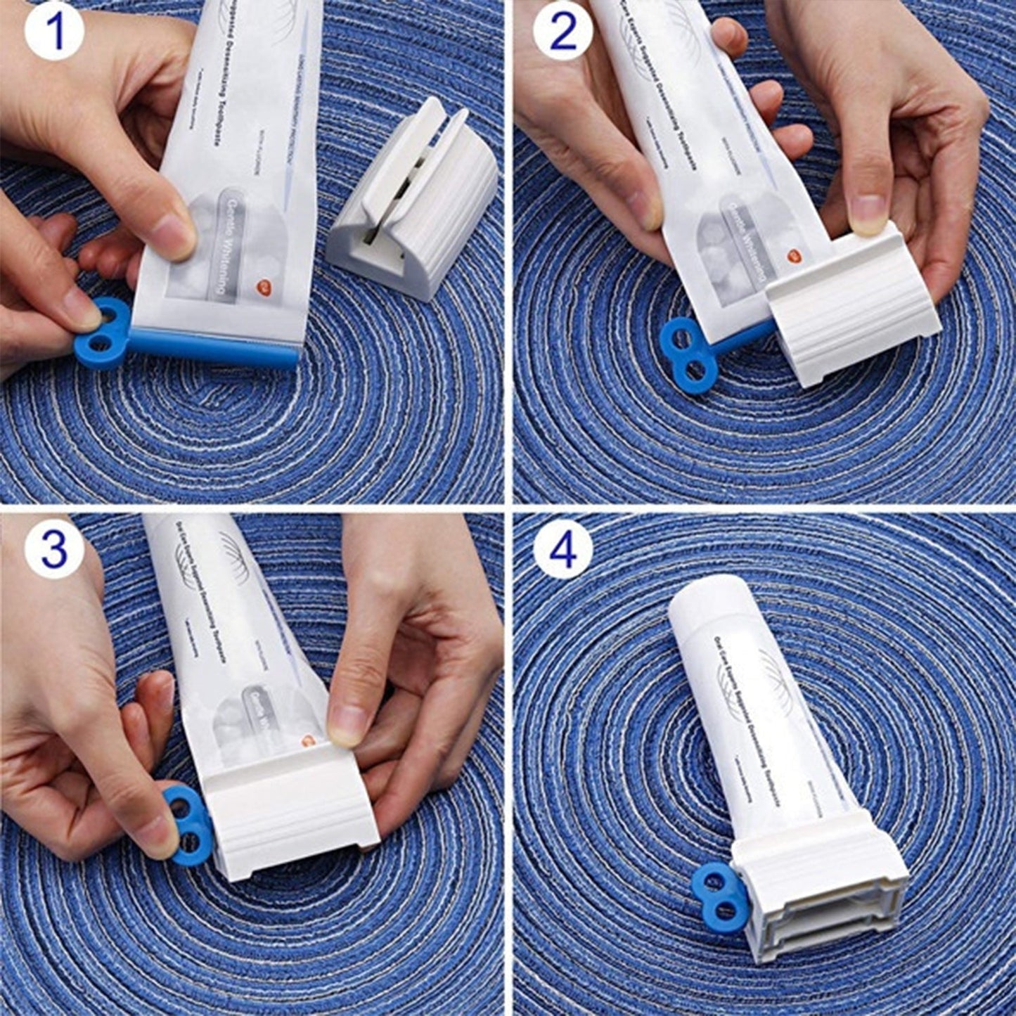 Handy tube squeezer designed to keep toothpaste tubes neat and tidy.