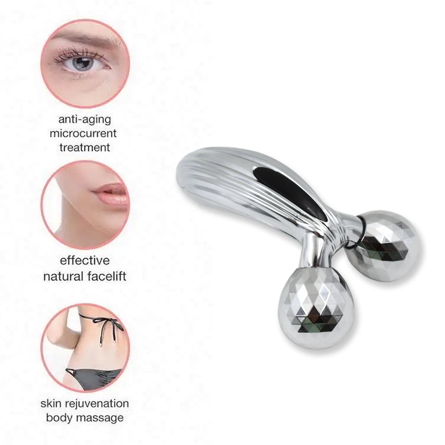 3D Manual Face Roller Massager (1 Pc)