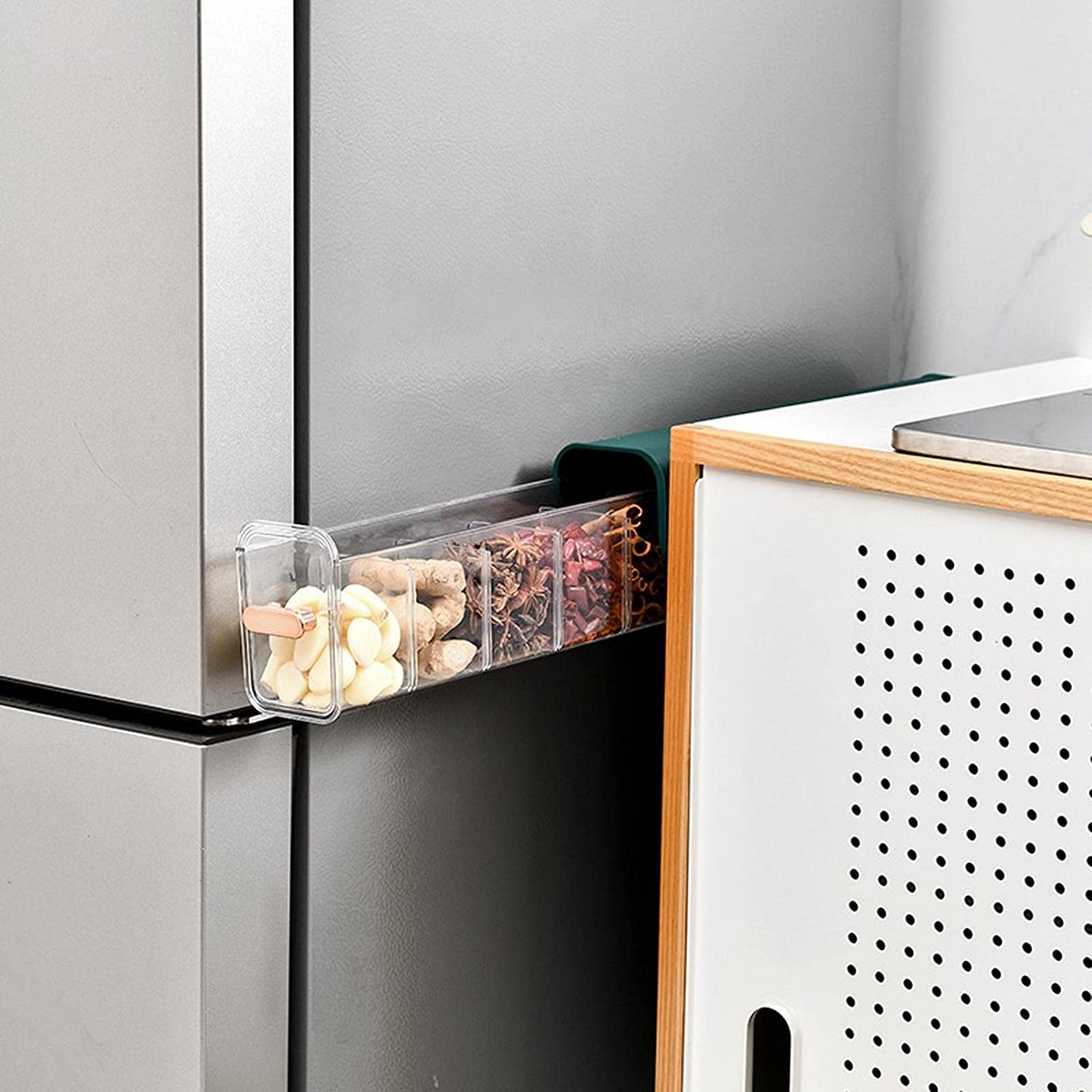 Five-cell drawer storage box with neatly folded socks