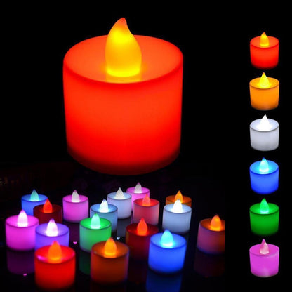 LED tealight candles creating a festive atmosphere