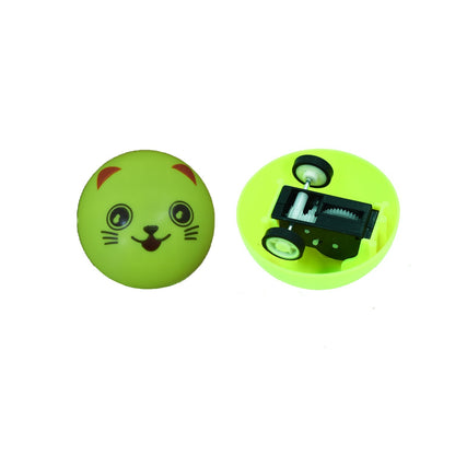 Smiley face pull back toy with wheels