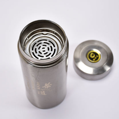 Vacuum water bottle, stainless steel, for hot and cold