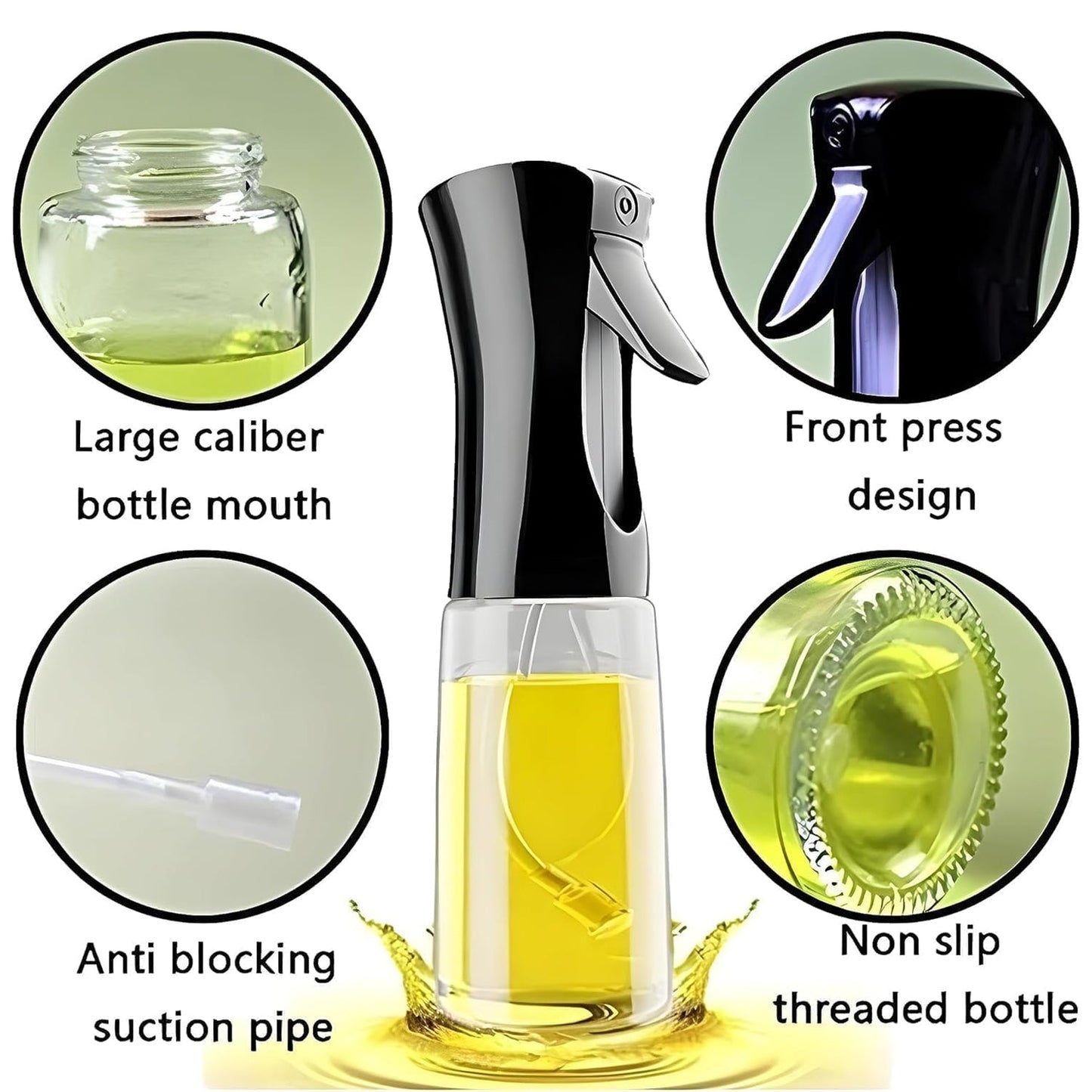 Glass Oil Dispenser Bottle Spray (1 Pc / 200 ml Approx)