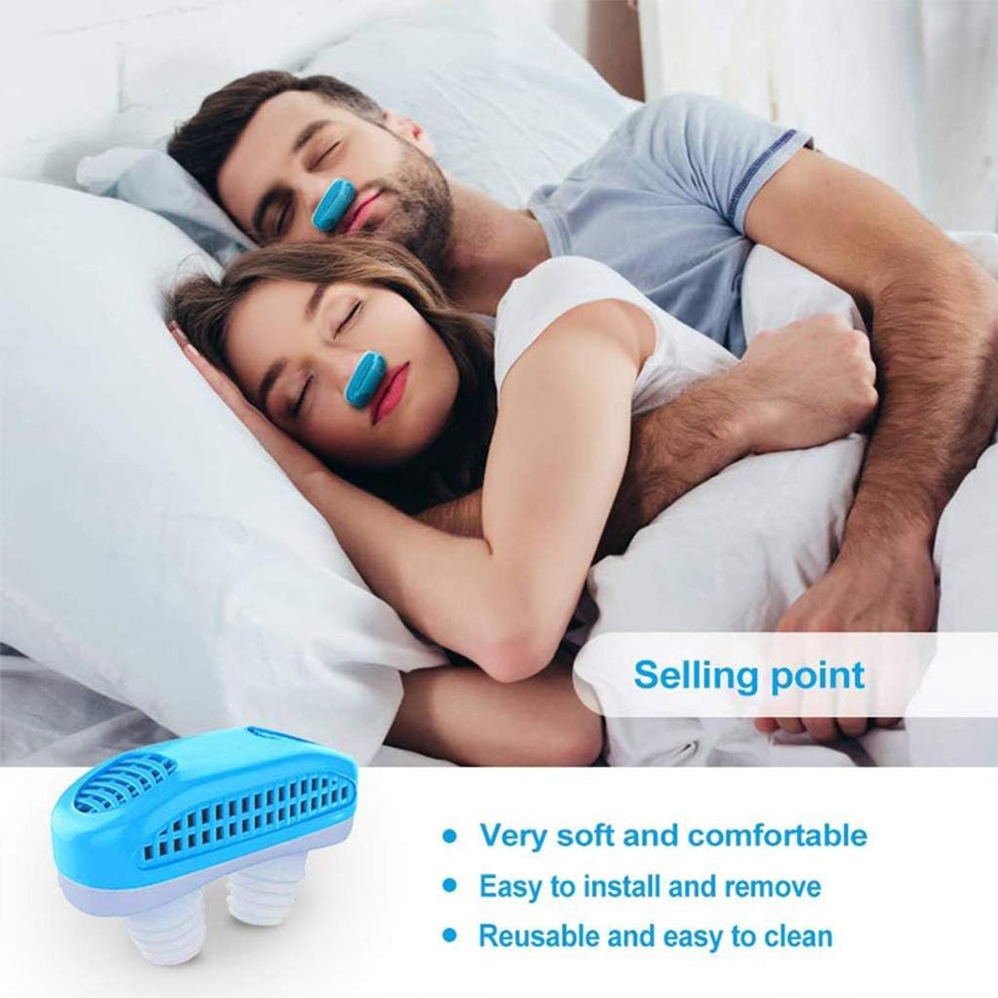 2 in 1 Anti Snoring and Air Purifier Nose Clip Anti Snoring Device (1 Pc / With Plastic Case)