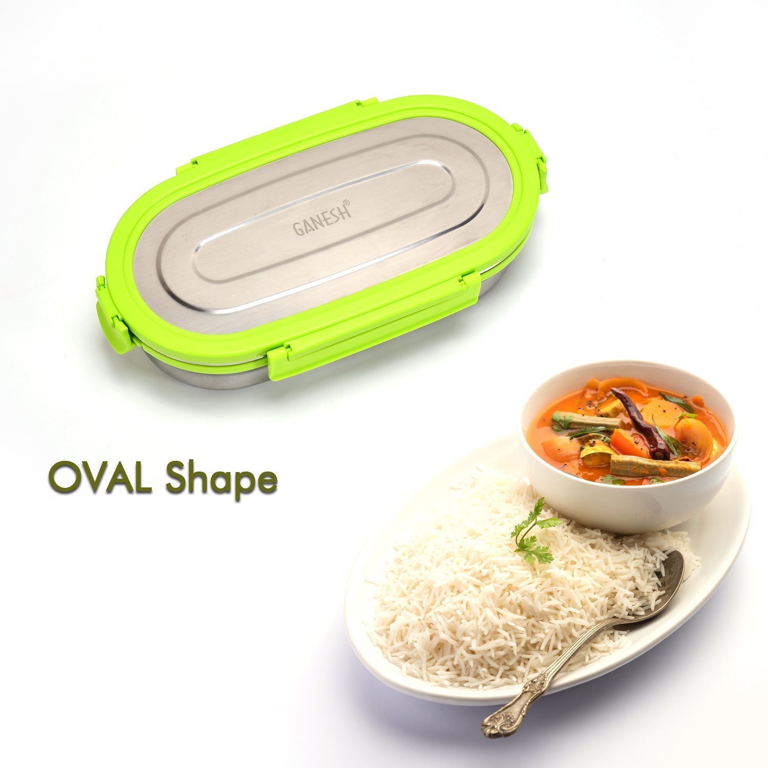 Leak proof stainless steel lunch pack oval