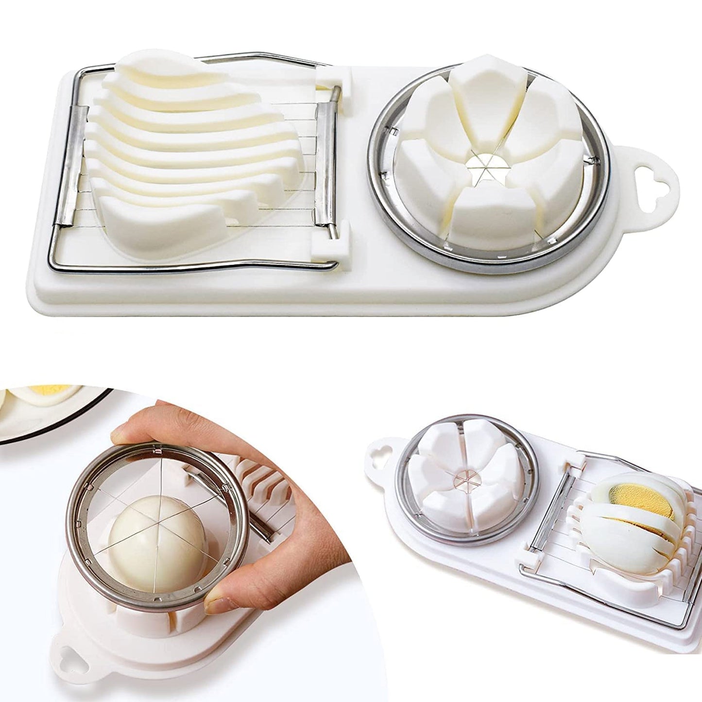 2 In 1 Egg Slicer, Egg Cutter For Hard Boiled Eggs