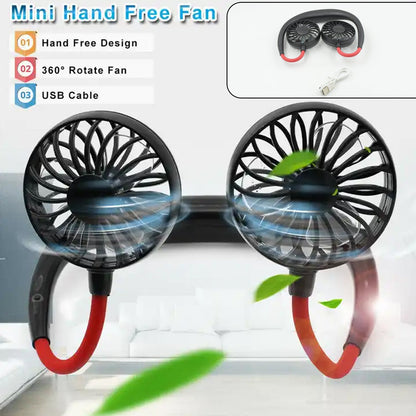 Mini fan with portable USB charging and wearable design