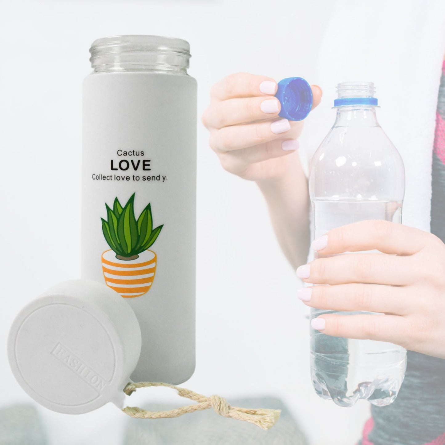 Outdoor sport Glass water bottle leakproof (450 ML)