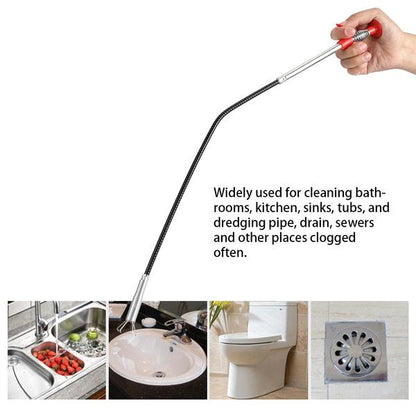 Metal wire brush with hook for cleaning sinks