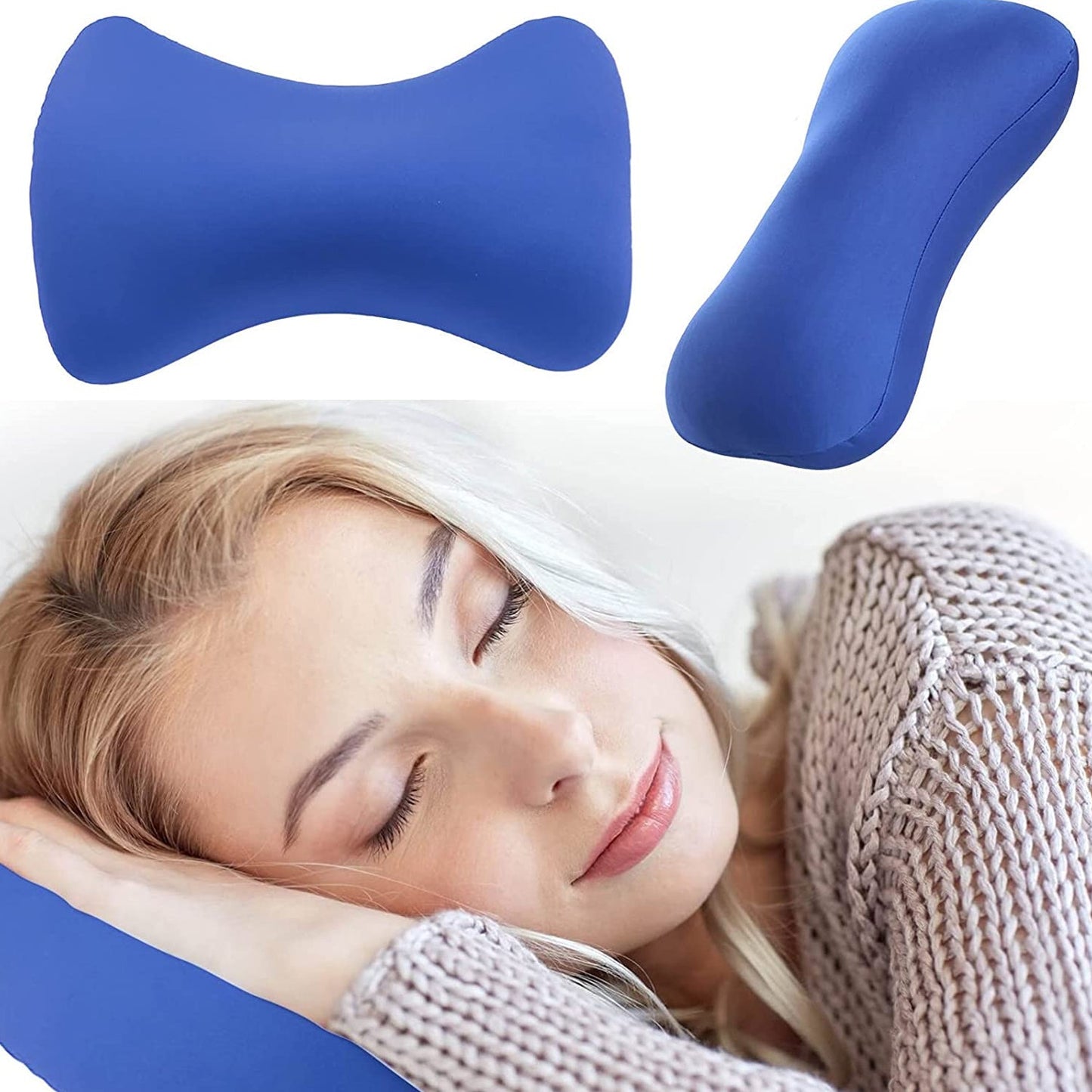 Close-up of the microbead roll neck pillow.