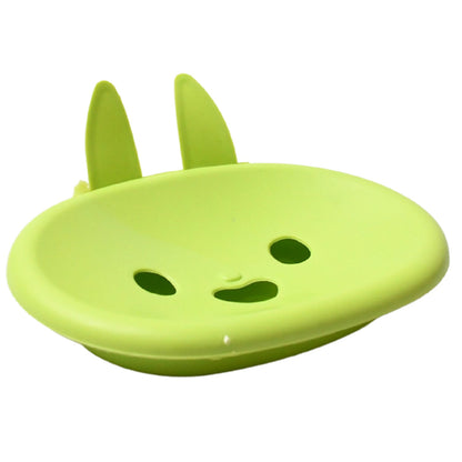 Soap Box Drain soap Box Cute Rabbit Shape Double soap Bowl Box Plastic Rack Storage Rack Bathroom Toilet Storage Box