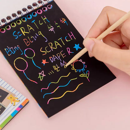 10-page scratch paper book, rainbow theme