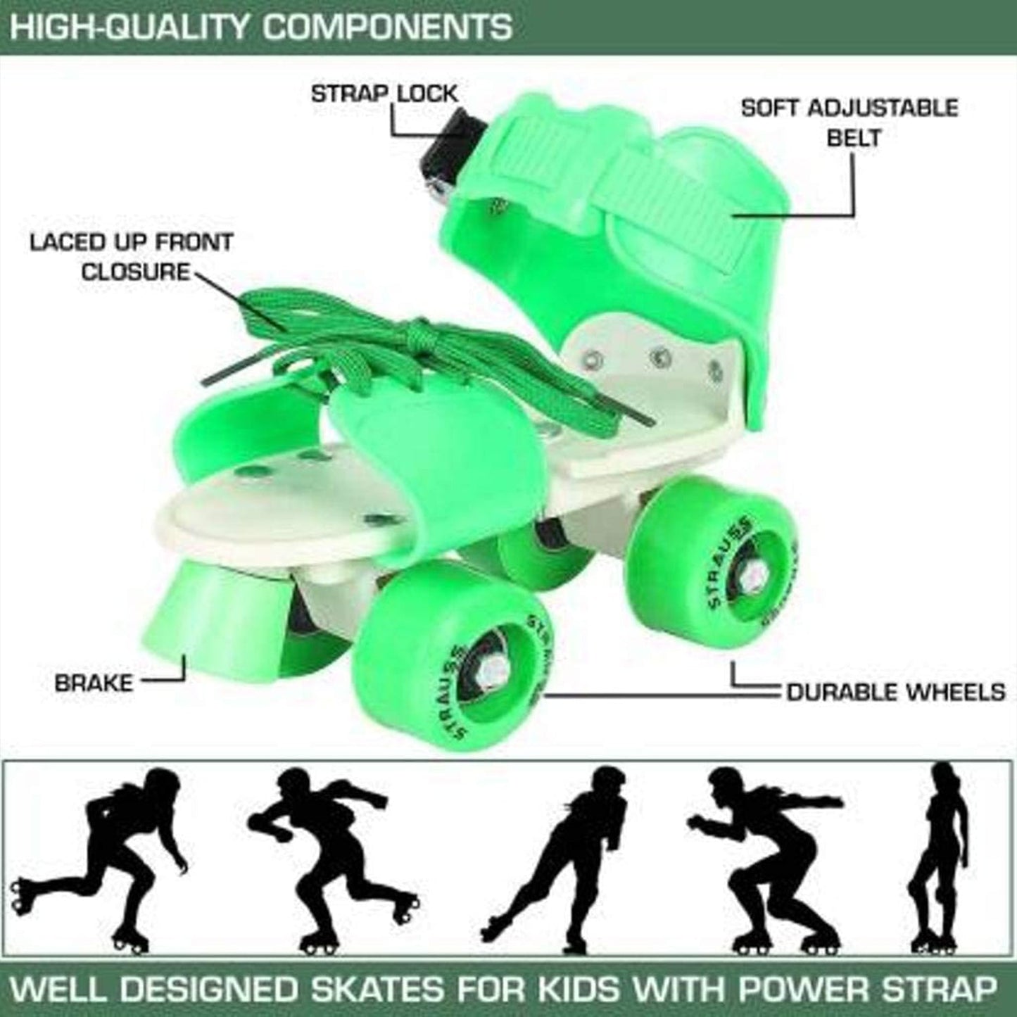 Roller Skates for Kids, Very Adjustable & Comfortable to Use / Roller Skate, Skating / (Pair of 1) 