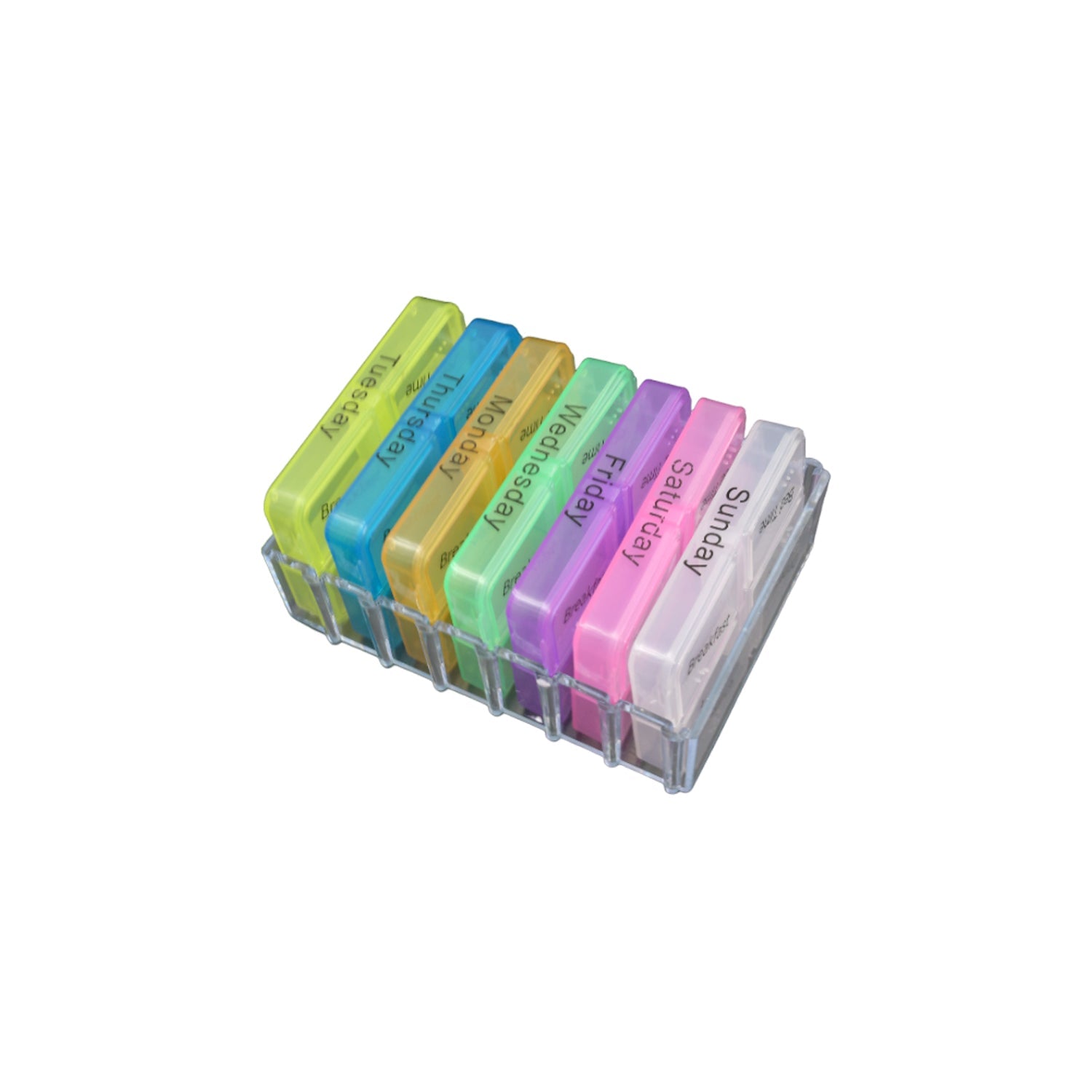 Travel pill case with large compartments