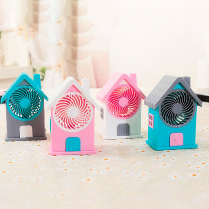 Mini House Fan House Design Rechargeable Portable Personal Desk Fan For Home , Office & Kids Use (Battery Not Include)