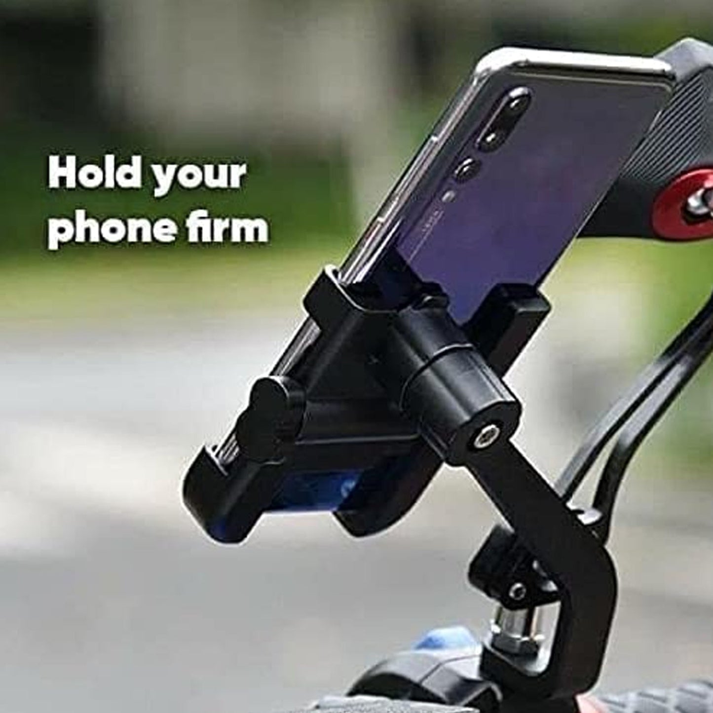 Bike phone mount with metal stand