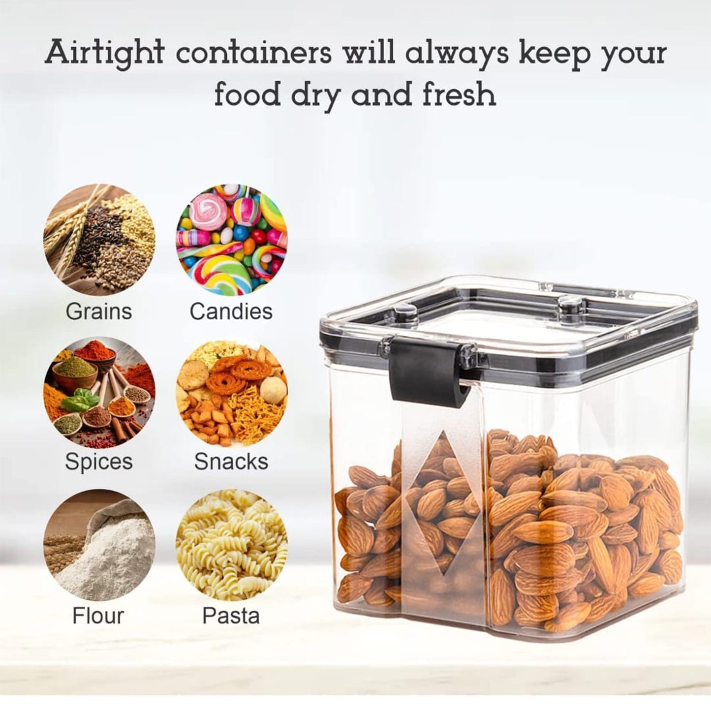 700ml square containers, four-pack, designed for food storage and organization.