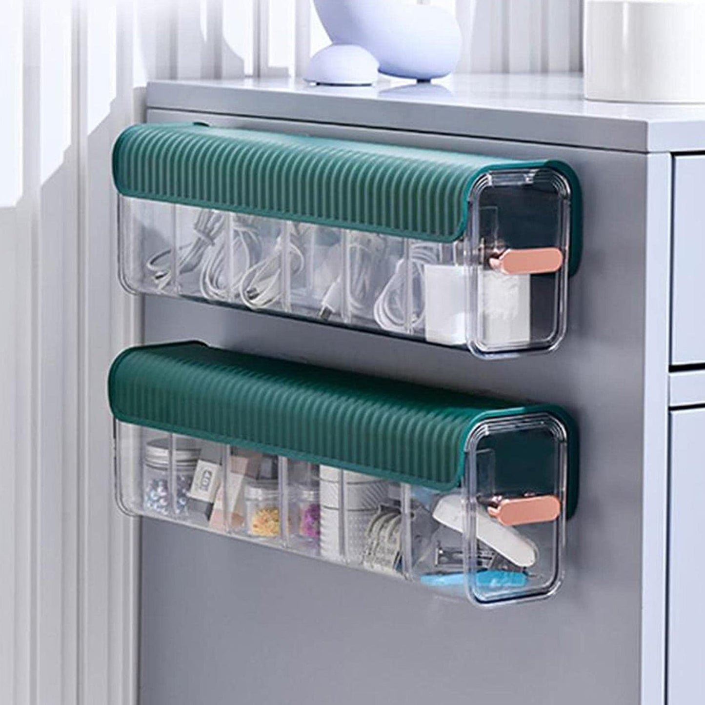 Drawer organizer with multiple sections for storing socks and ties