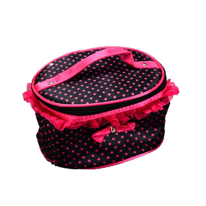 Compact travel makeup bag, colorful pattern