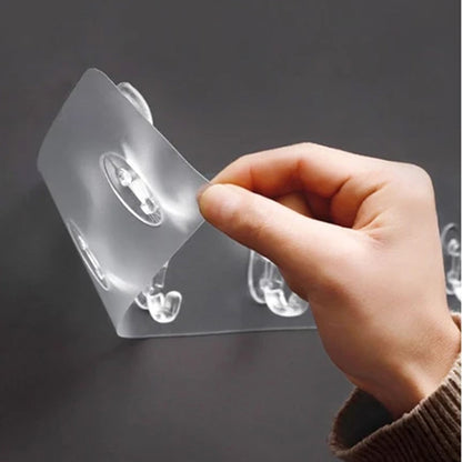 Adhesive Golden &  Transparent Heavy Duty Wall Hook