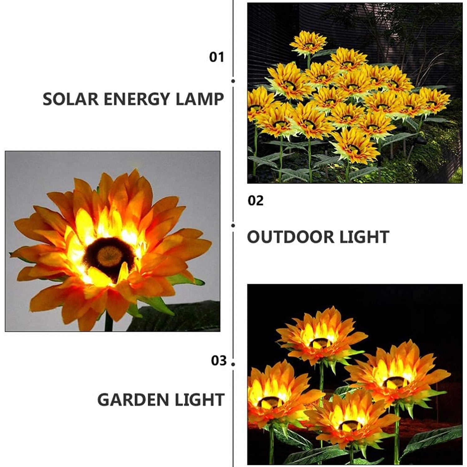 Sunlitec Solar Powered Sunflower Lights