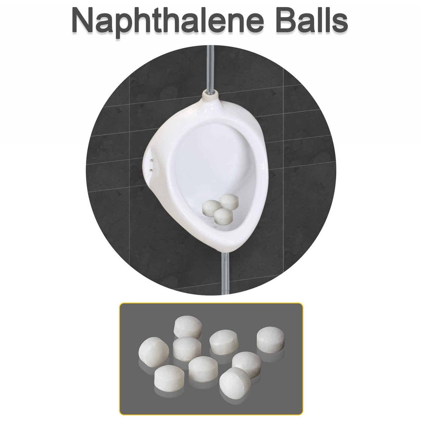 Naphthalene balls for use in wardrobes, bathrooms, and pest control