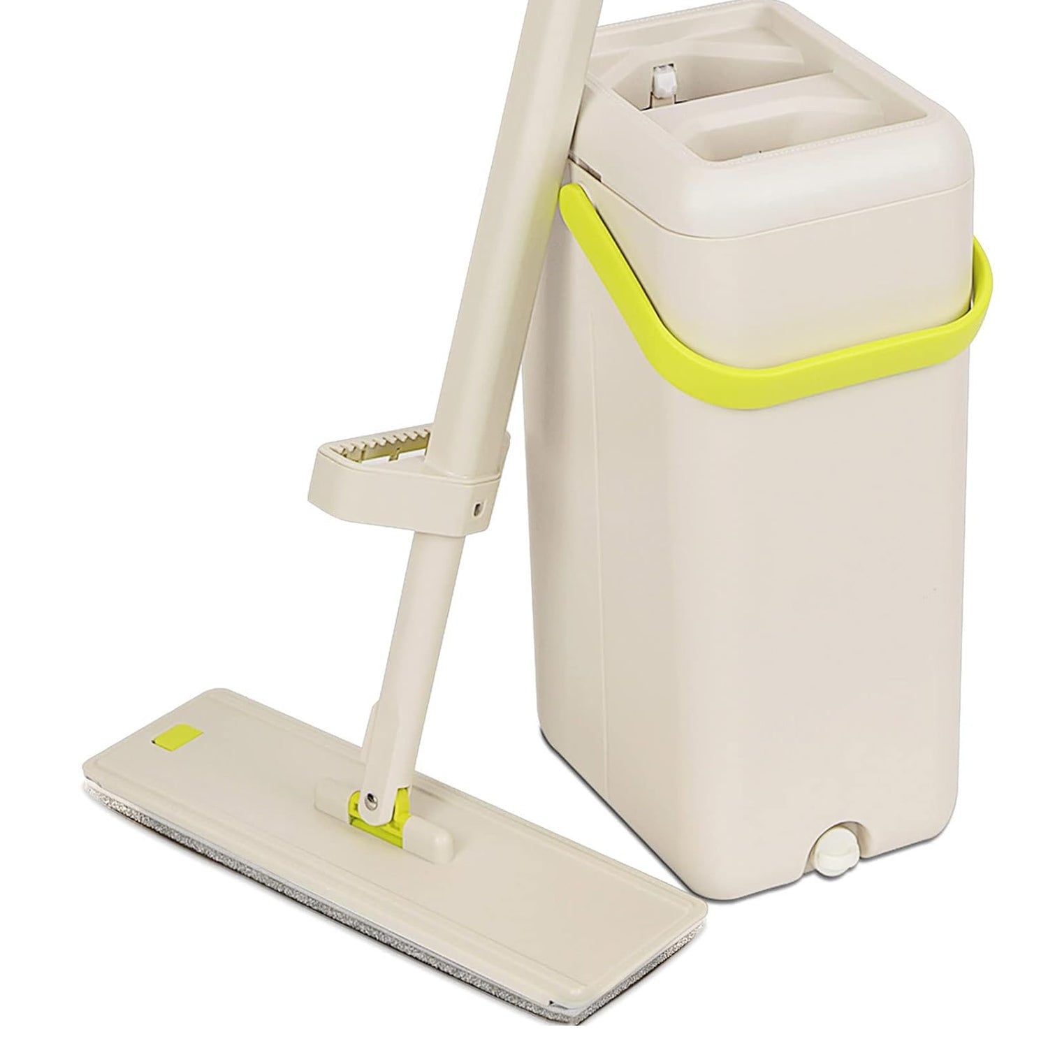 Hands-free mop and bucket set for easy cleaning