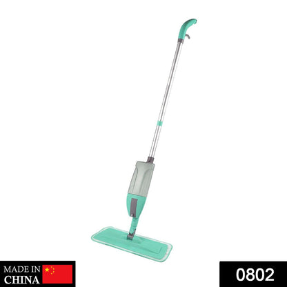 Mop with spray feature and washable cleaning pad