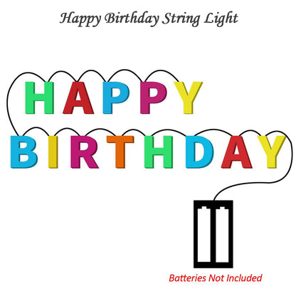 Decoratives Plastic Happy Birthday 13 LED Letter Battery Operated String Lights, Outdoor String Lights (Multicolour)