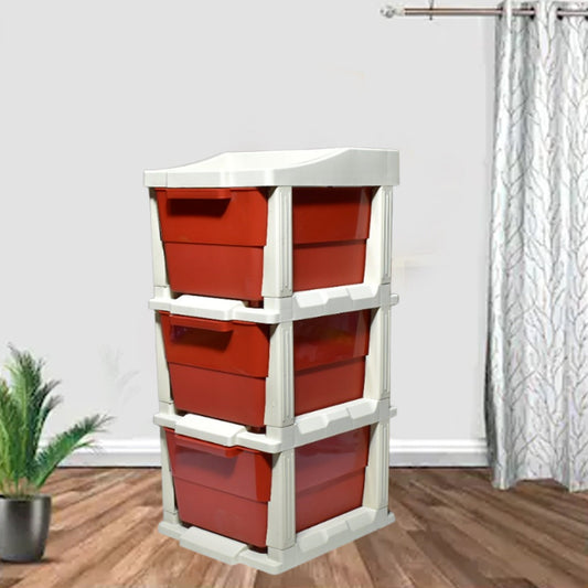 Multi-purpose anti-slip 3 layer modular drawer storage system for compact home storage.