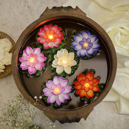 Decorative LED tea lights in lotus flower shape