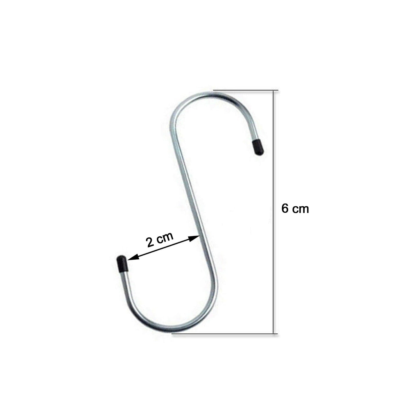 Stainless steel hooks for wall mounting.