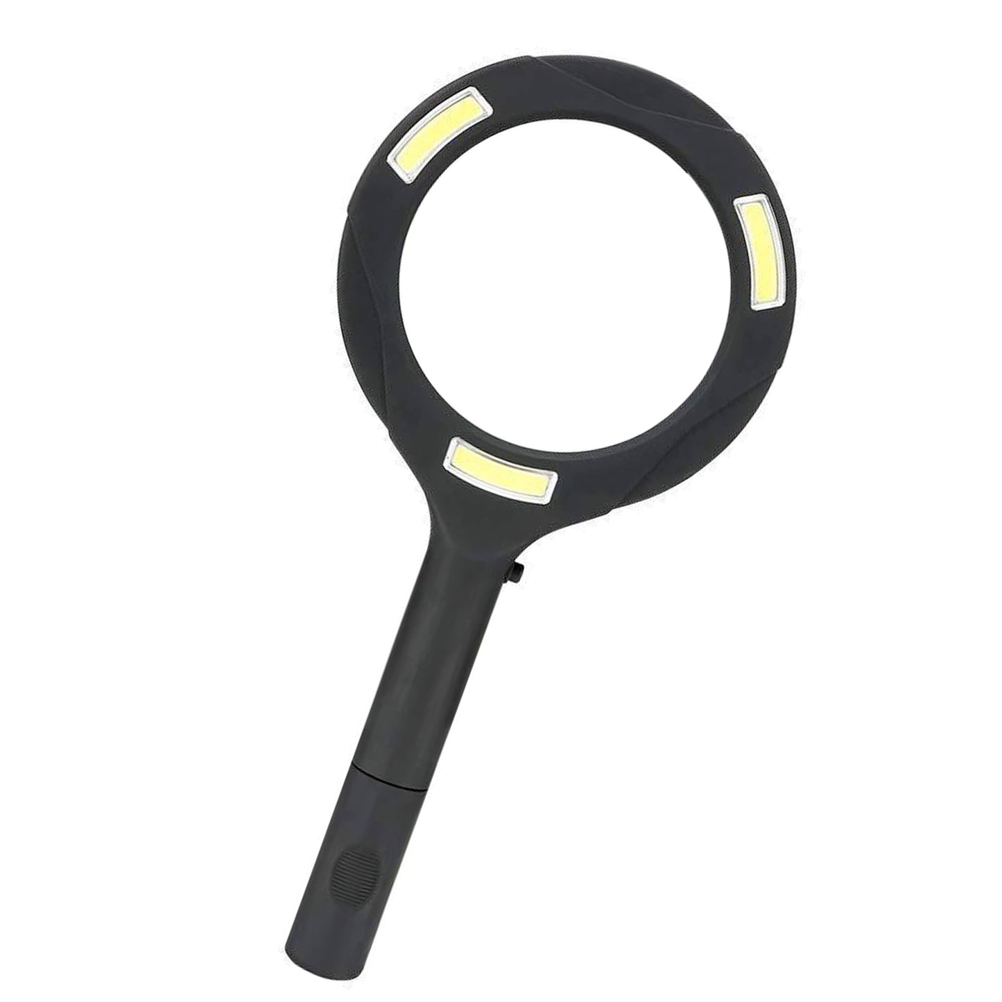 magnifying glass with LED lights and handle.