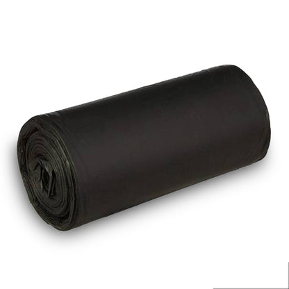 Large black garbage bags, size 30 x 50 cm, packed in rolls.