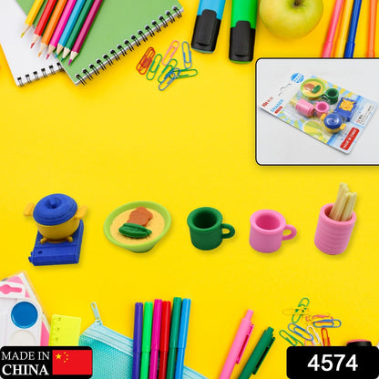 Cute kitchen utensils shaped erasers set