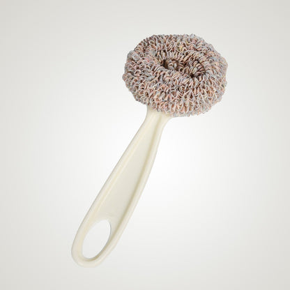 Pot washing brush with extended handle for easy cleaning