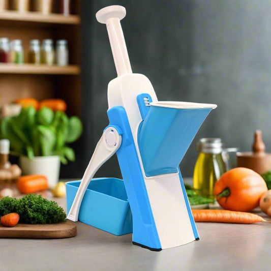 Adjustable hand press vegetable chopper